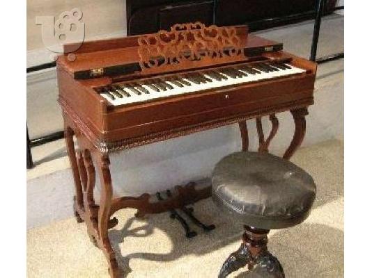 PoulaTo: Lovely Pre-Civil War Era George A. Prince Melodeon In Solid Walnut Cabinet